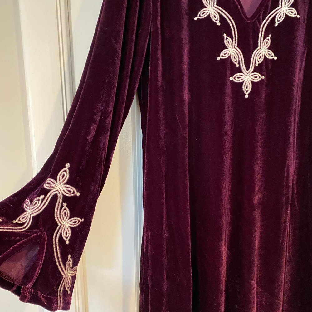 GORGEOUS BOHEMIAN DREAM!!! Soft luxury stretchy berry dark magenta velvet dress